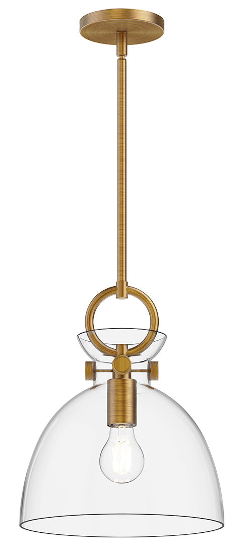 Alora Mood PD411811AGCL Waldo 1 Light 10.5 inch Aged Gold Pendant Ceiling Light in Clear