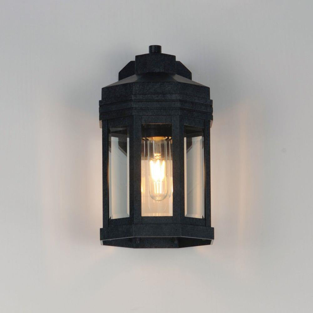 Maxim Lighting 30221CLBKP Wright 1 Light Black Patina Outdoor Wall Mount - Front View Lit