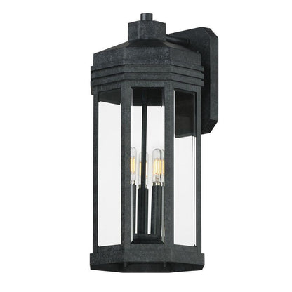Maxim Lighting 30224CLBKP Wright 3 Light Black Patina Outdoor Wall Mount - Front View on White Background