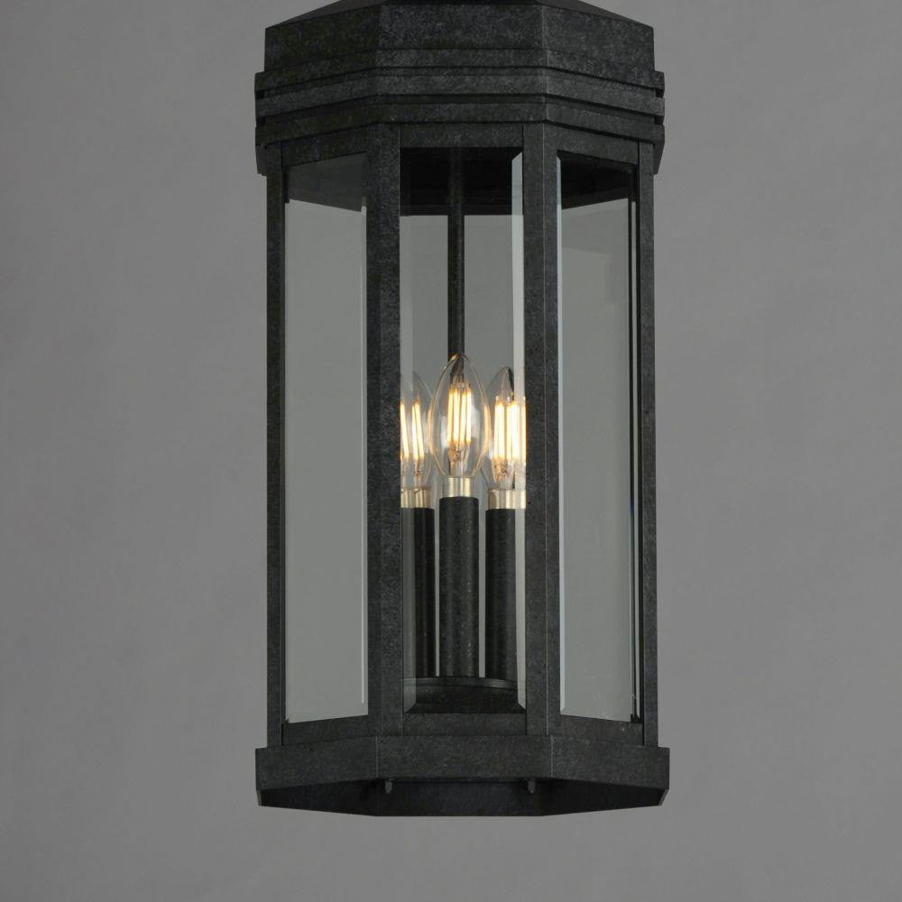 Maxim Lighting 30229CLBKP Wright Outdoor Pendant Close-up Upper Detail Black Patina