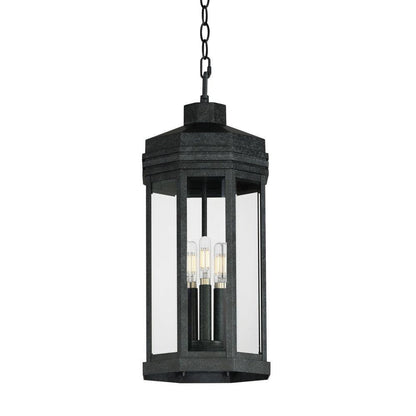 Maxim Lighting 30229CLBKP Wright 3 Light Outdoor Pendant Black Patina on White Background