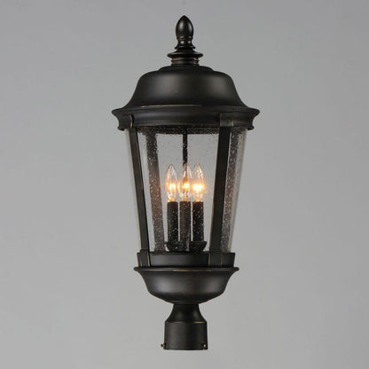 Maxim Lighting 3022CDBZ Dover DC 3 Light Outdoor Post Light in Classic Dark Bronze with Seedy Glass Close Up