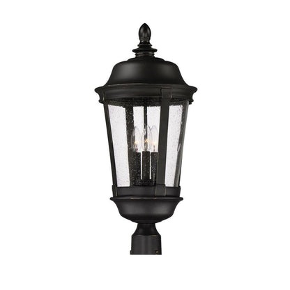 Maxim Lighting 3022CDBZ Dover DC 3 Light Outdoor Post Light Classic Dark Bronze White Background