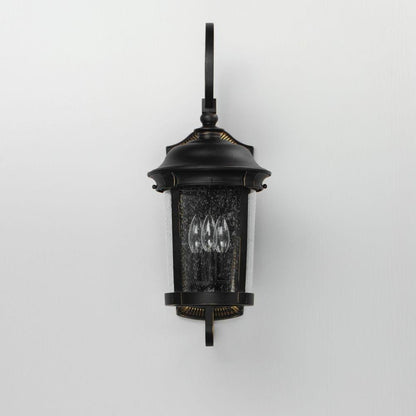 Maxim Lighting 3024CDBZ Dover DC 3 Light Bronze Outdoor Wall Lantern - Front View Unlit on Wall