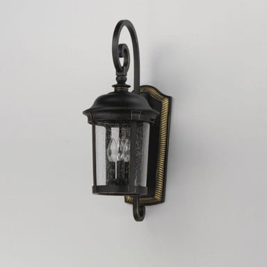 Maxim Lighting 3024CDBZ Dover DC 3 Light Bronze Outdoor Wall Lantern - Side Angle View on Wall