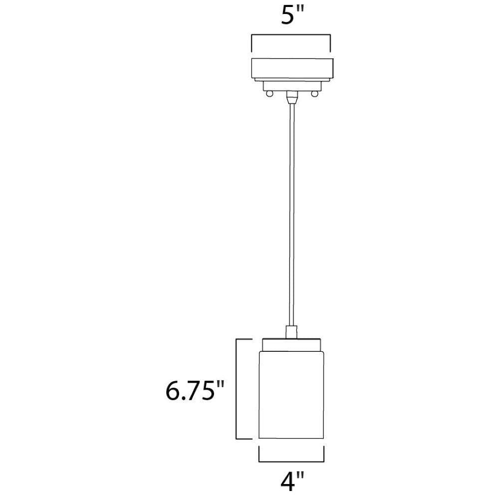 Maxim Lighting 30260CLFTSN Mod Mini Pendant Dimensions - 4 inch wide x 6.75 inch high fixture, 5 inch canopy