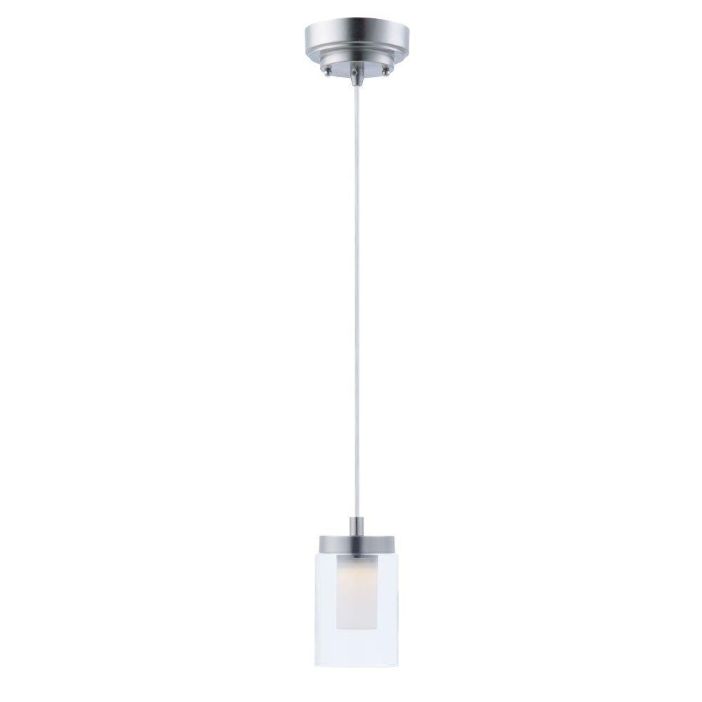 Maxim Lighting 30260CLFTSN Mod 1 Light Satin Nickel Mini Pendant Ceiling Light - White Background