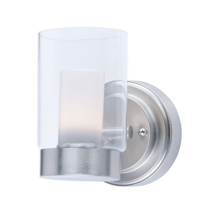 Maxim Lighting 30261CLFTSN Mod 1 Light 5 inch Satin Nickel Wall Sconce - Front view on white background