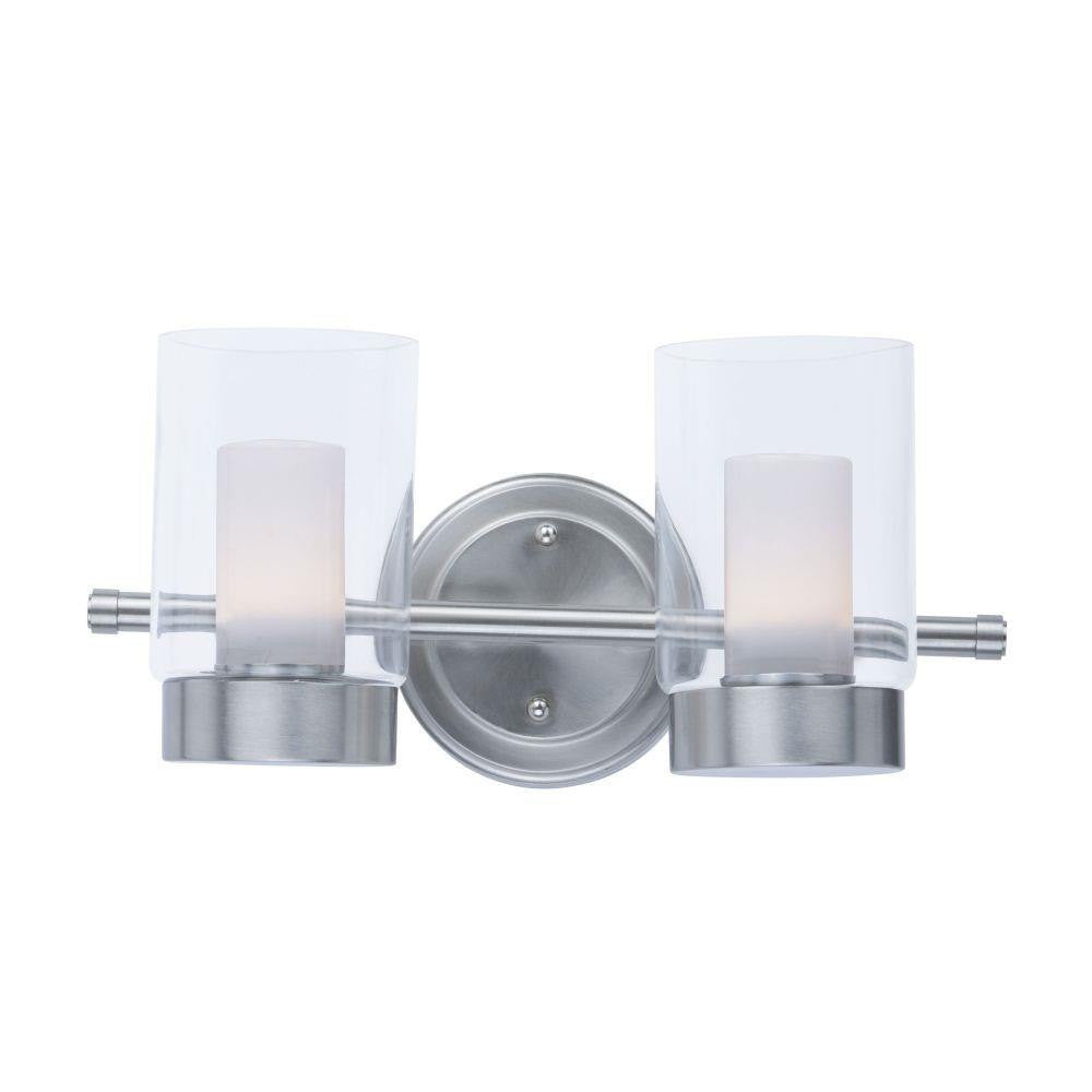 Maxim Lighting 30262CLFTSN Mod 2 Light Satin Nickel Bath Vanity Wall Light - Front View