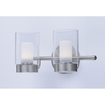 Maxim Lighting 30262CLFTSN Mod 2 Light Satin Nickel Bath Vanity Wall Light - Angle View