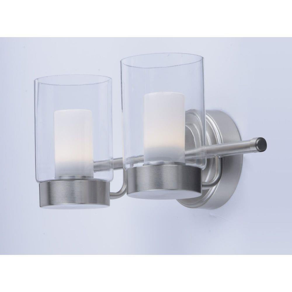 Maxim Lighting 30262CLFTSN Mod 2 Light Satin Nickel Bath Vanity Wall Light - Side Angle View