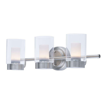 Maxim Lighting 30263CLFTSN Mod 3 Light Satin Nickel Bath Vanity Wall Light - Front View