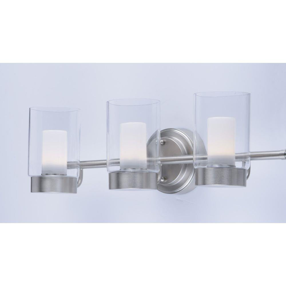 Maxim Lighting 30263CLFTSN Mod 3 Light Satin Nickel Bath Vanity Wall Light - Angle View 1