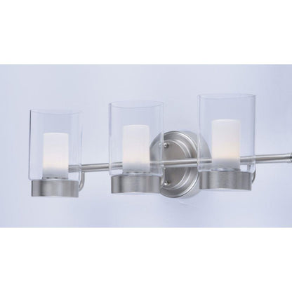 Maxim Lighting 30263CLFTSN Mod 3 Light Satin Nickel Bath Vanity Wall Light - Angle View 1