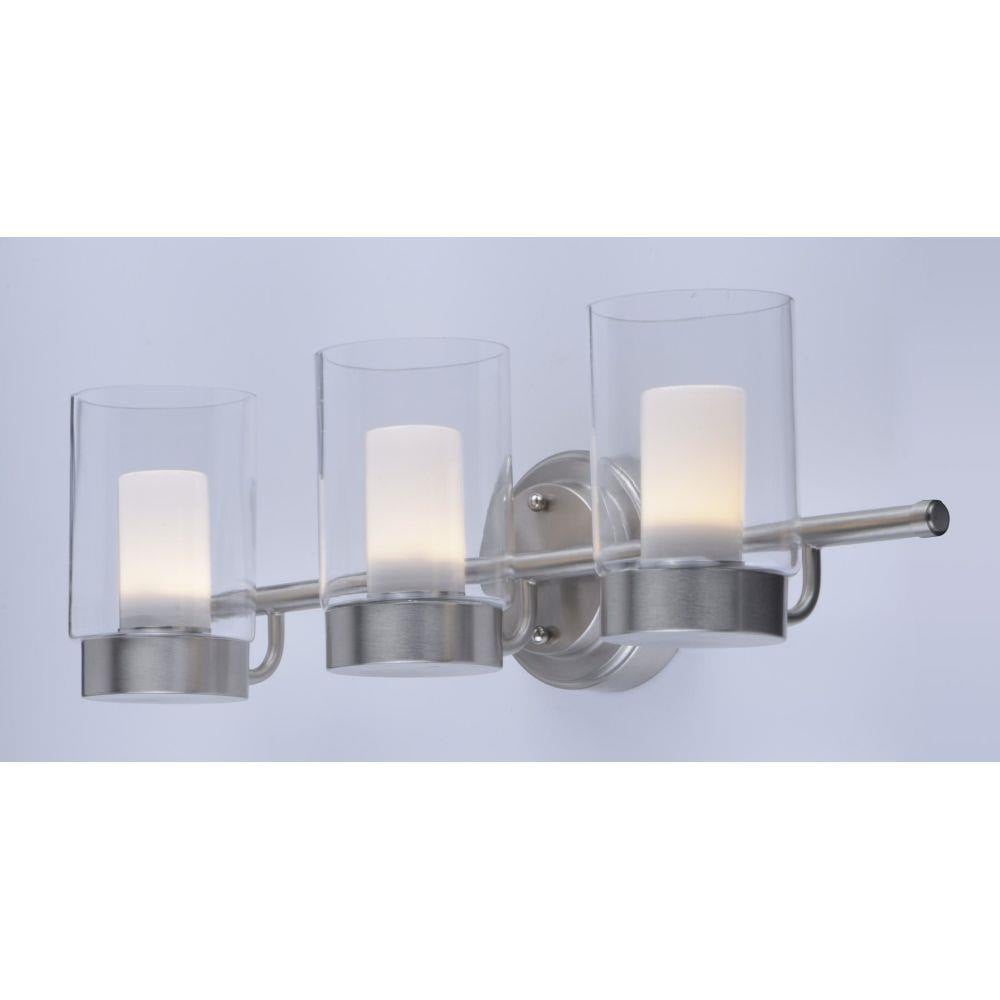 Maxim Lighting 30263CLFTSN Mod 3 Light Satin Nickel Bath Vanity Wall Light - Angle View 2