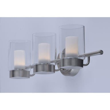 Maxim Lighting 30263CLFTSN Mod 3 Light Satin Nickel Bath Vanity Wall Light - Top Angle View