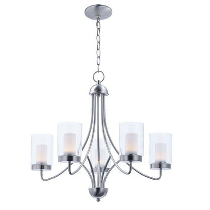 Maxim Lighting 30265CLFTSN Mod 5 Light 26 Inch Satin Nickel Chandelier Ceiling Light