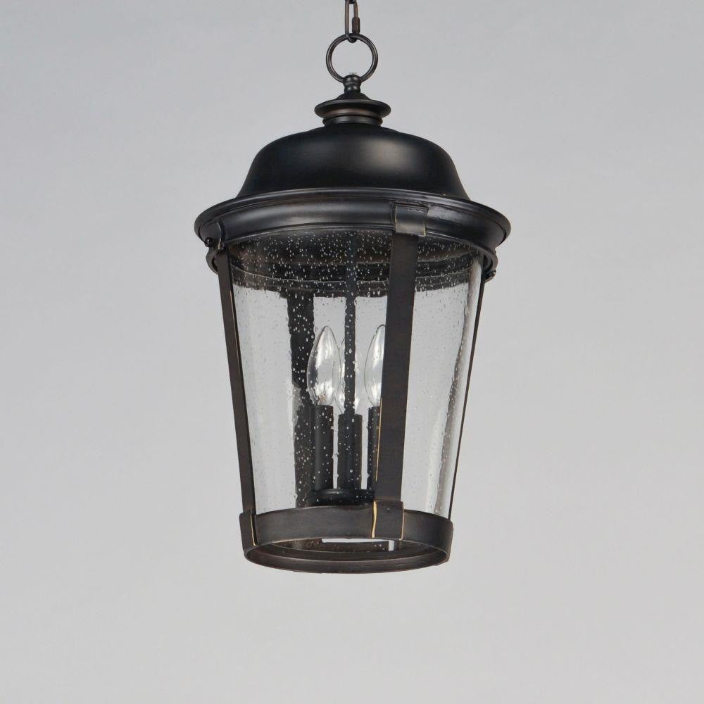 Maxim Lighting 3029CDBZ Dover DC 3 Light 12 Inch Bronze Outdoor Hanging Lantern