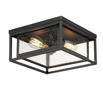 Maxim Lighting 3031CDBK Cabana 2 Light 12 Inch Black Outdoor Flush Mount - white background studio view