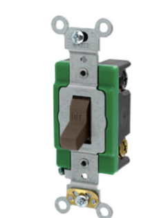 Leviton 3032-2 Double-Pole, Specification Grade Toggle Switch, 30A, 120/277V, Brown