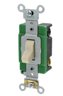 Leviton 3032-2I Double-Pole, Specification Grade Toggle Switch, 30A, 120/277V, Ivory