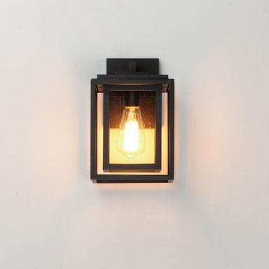 Maxim Lighting 3032CDBK Cabana 1 Light Black Outdoor Wall Sconce - illuminated lifestyle view on wall