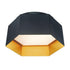 Maxim Lighting 30330BKGLD Honeycomb 1 Light 16 inch Black/Gold Flush Mount Ceiling Light - White Background