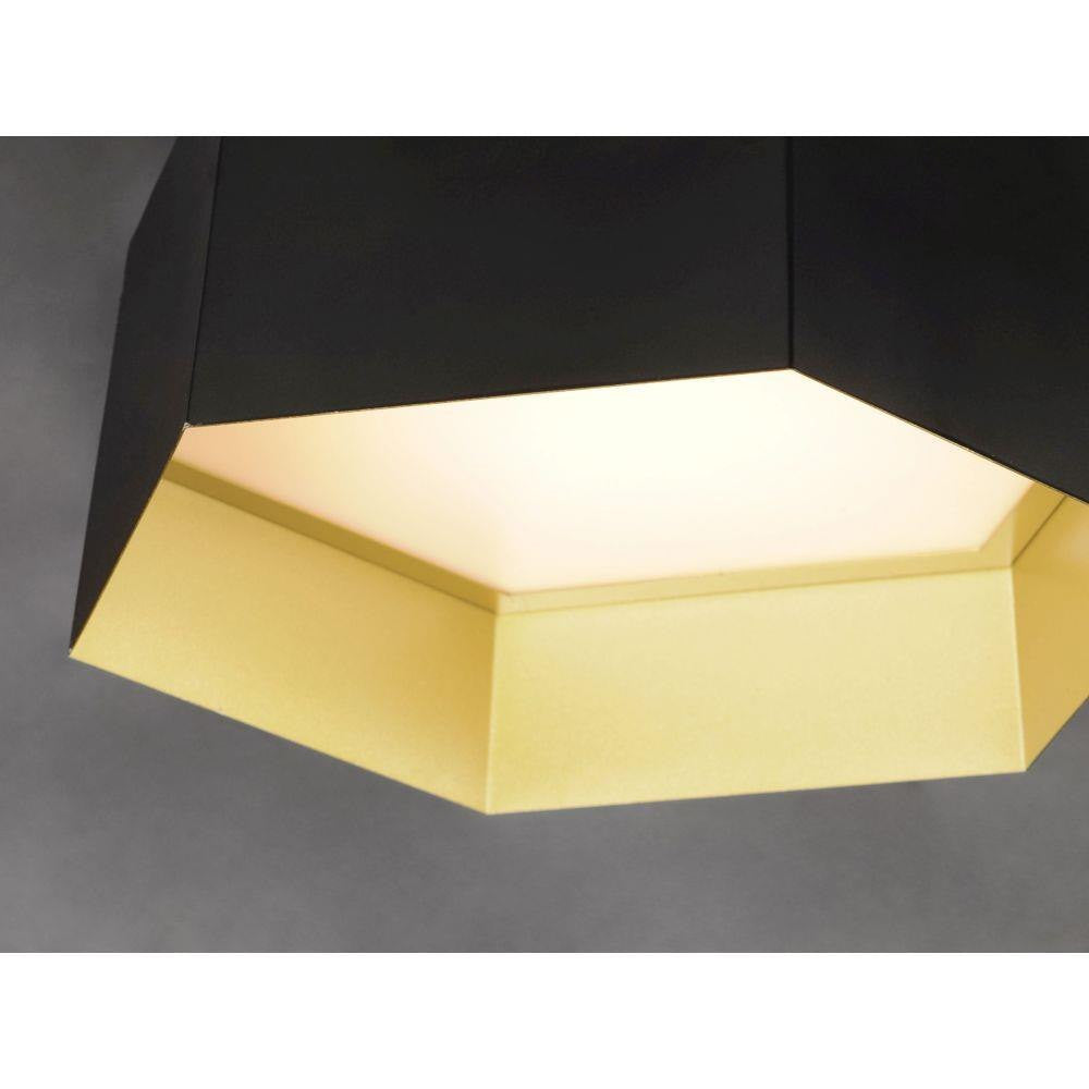 Maxim Lighting 30330BKGLD Honeycomb Flush Mount - Gold Interior Close-Up Detail
