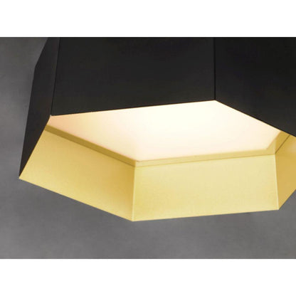 Maxim Lighting 30330BKGLD Honeycomb Flush Mount - Gold Interior Close-Up Detail