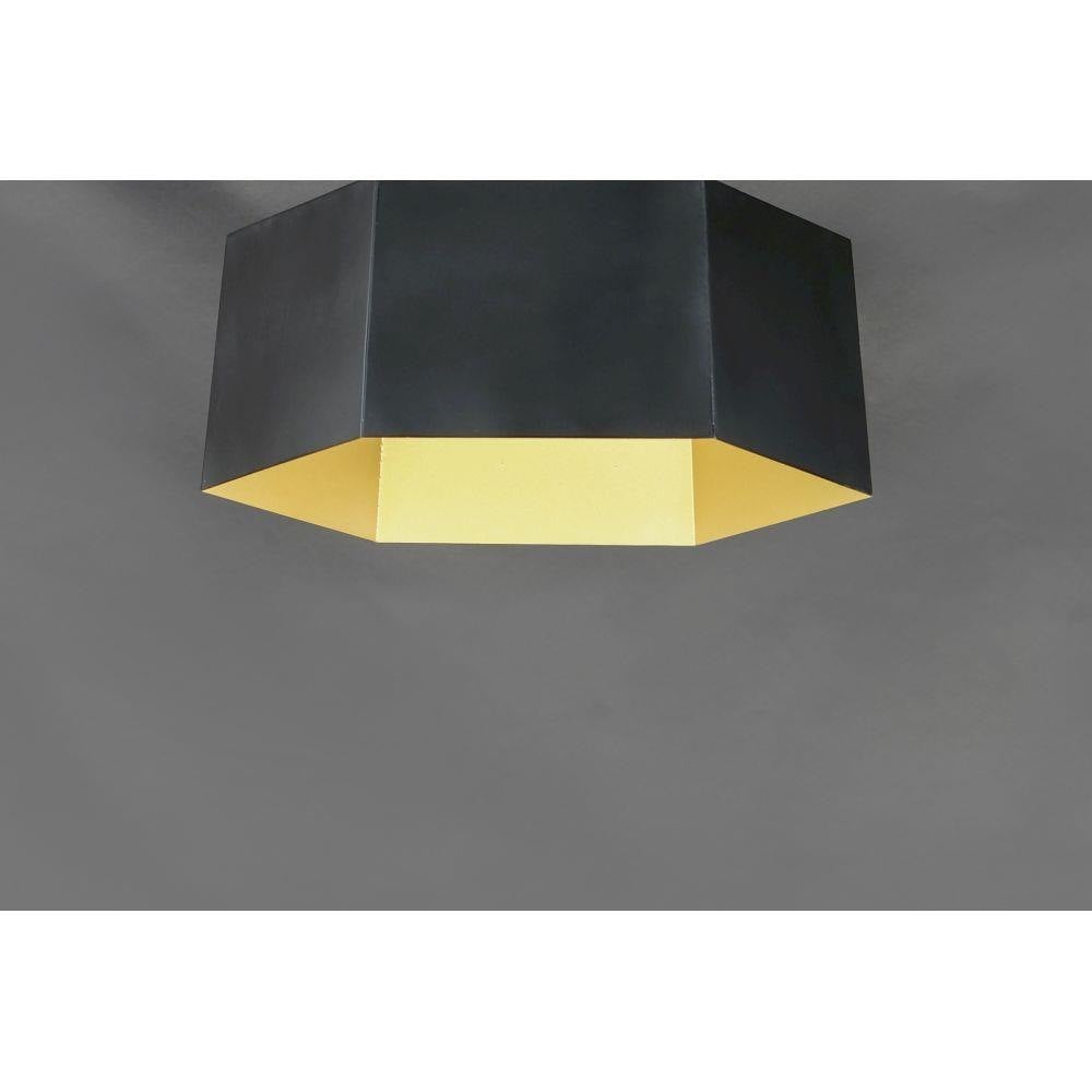 Maxim Lighting 30331BKGLD Honeycomb Mini Pendant - Close-Up of Hexagon Shade Black Exterior Gold Interior