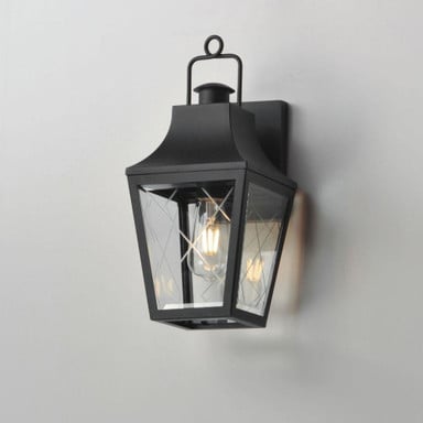 Maxim Lighting 30361CLBK Storybook Outdoor Wall Sconce - Angle Installed View