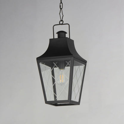 Maxim Lighting 30369CLBK Storybook Outdoor Pendant Matte Black Finish Front Angle View