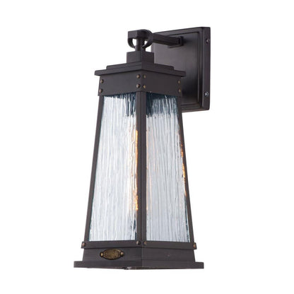 Maxim Lighting 3043RPOLB Schooner 1 Light Olde Brass Outdoor Wall Lantern with Ripple Glass - Angled View