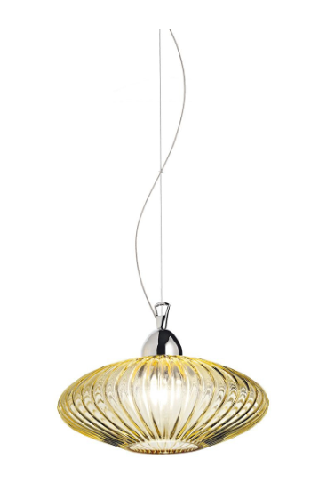 Eurofase Lighting 30458-031 Lorella 12" One Light Round Pendant, Amber Finish