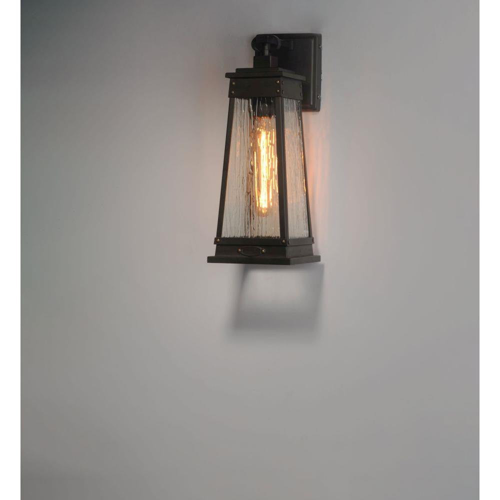 Maxim Lighting 3045RPOLB Schooner Outdoor Wall Lantern in Olde Brass - Side Angle Lit View