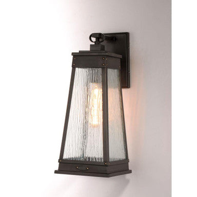 Maxim Lighting 3045RPOLB Schooner Outdoor Wall Lantern in Olde Brass - Angle Lit View