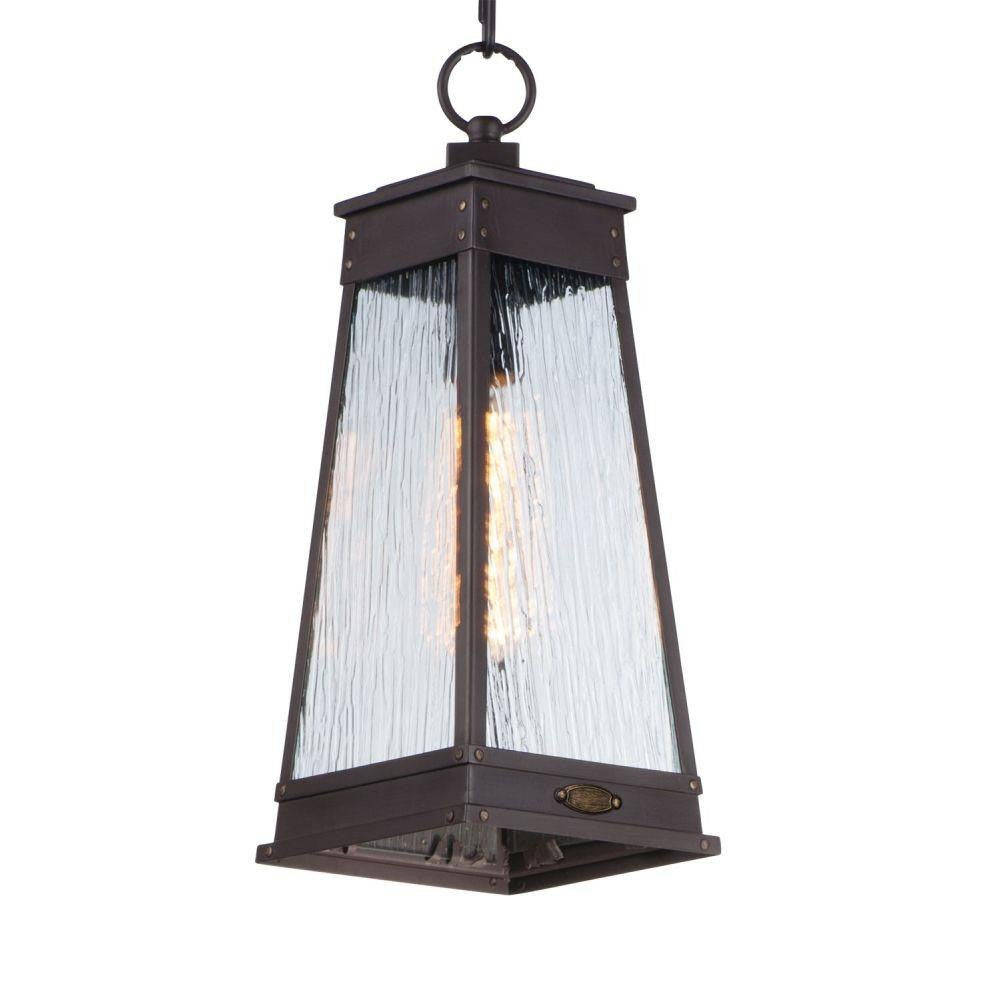 Maxim Lighting 3049RPOLB Schooner 1 Light Olde Brass Outdoor Pendant - Front View on White