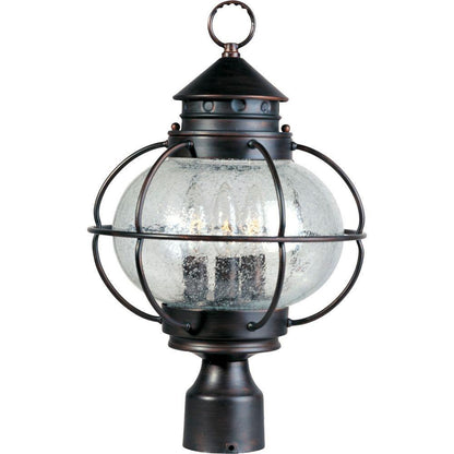 Maxim Lighting 30500CDOI Portsmouth 3 Light 12 inch Oil Rubbed Bronze Outdoor Pole Post Mount