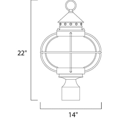 Maxim Lighting 30501CDOI Portsmouth Outdoor Post Mount Dimensions 14 inch wide by 22 inch tall
