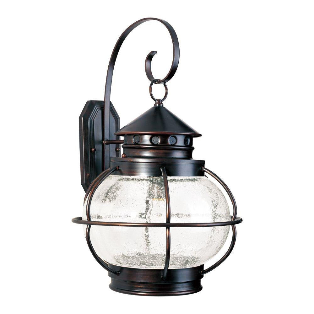 Maxim Lighting 30504CDOI Portsmouth 1 Light 14 Inch Oil Rubbed Bronze Outdoor Wall Lantern