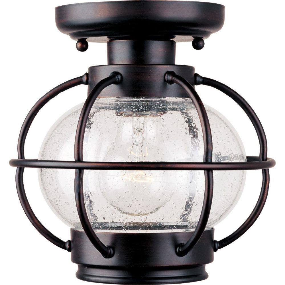 Maxim Lighting 30508CDOI Portsmouth 1 Light 8 inch Oil Rubbed Bronze Outdoor Flush Mount