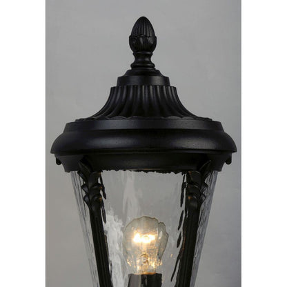 Maxim Lighting 3050WGBK Sentry Black Outdoor Post Light - Illuminated Top Detail View
