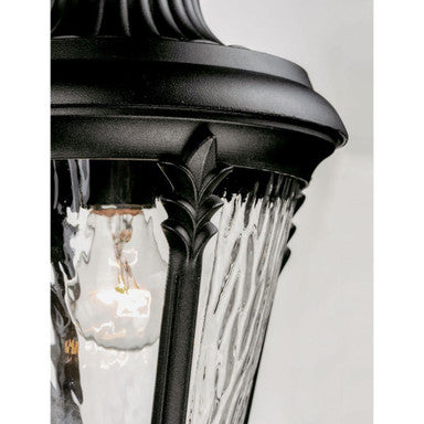 Maxim Lighting 3050WGBK Sentry Black Outdoor Post Light - Close Up Detail of Water Glass and Black Finish