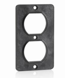 Leviton 3051-E Coverplate, Standard, Single-Gang, Thermoplastic, Duplex Receptacle, Black Finish
