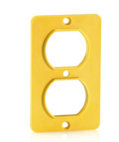 Leviton 3051-Y Coverplate, Standard, Single-Gang, Thermoplastic, Duplex Receptacle, Yellow Finish
