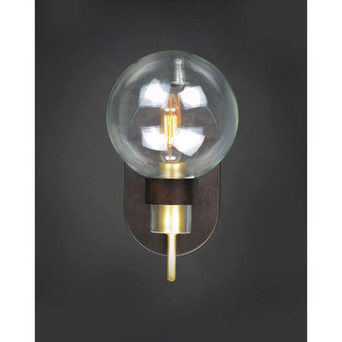 Maxim Lighting 30511CLBZSBR Bauhaus 1 Light Wall Sconce in Bronze and Satin Brass front view