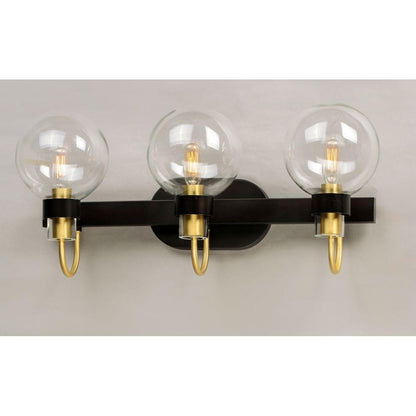 Maxim Lighting 30513CLBZSBR Bauhaus 3 Light 23 Inch Bronze Satin Brass Bath Vanity Wall Light - Front View