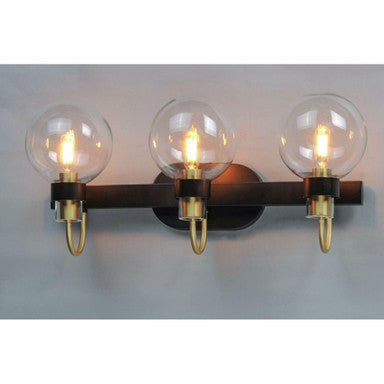 Maxim Lighting 30513CLBZSBR Bauhaus 3 Light 23 Inch Bronze Satin Brass Bath Vanity Wall Light - Lifestyle Setting