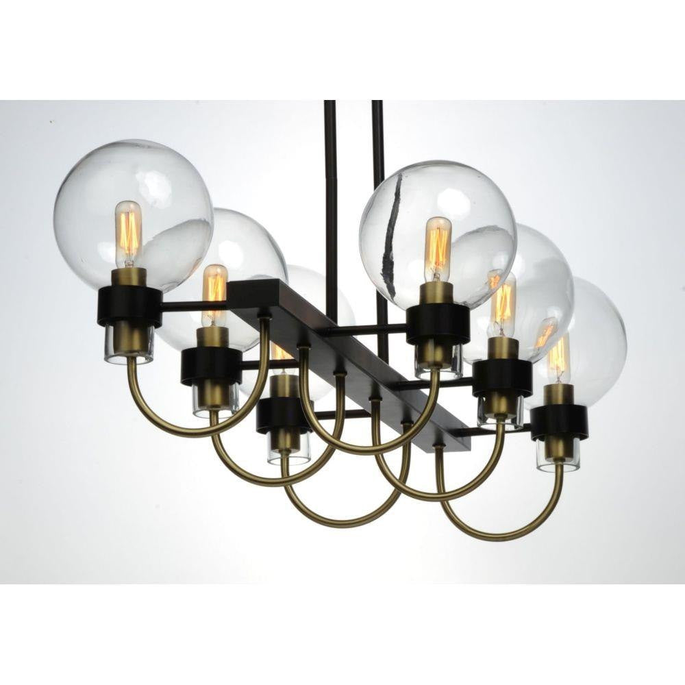 Maxim Lighting 30519CLBZSBR Bauhaus 6 Light Linear Pendant - Angled Side View