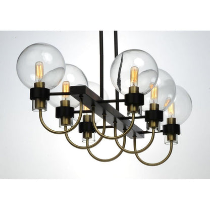 Maxim Lighting 30519CLBZSBR Bauhaus 6 Light Linear Pendant - Angled Side View